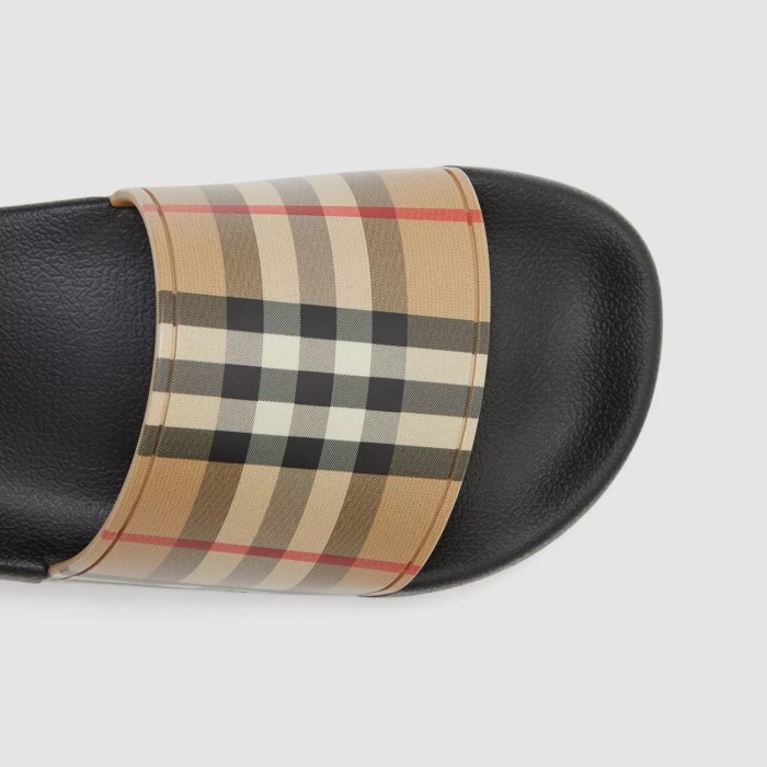 Burberry Men Vintage Check Slides 100% Authentic