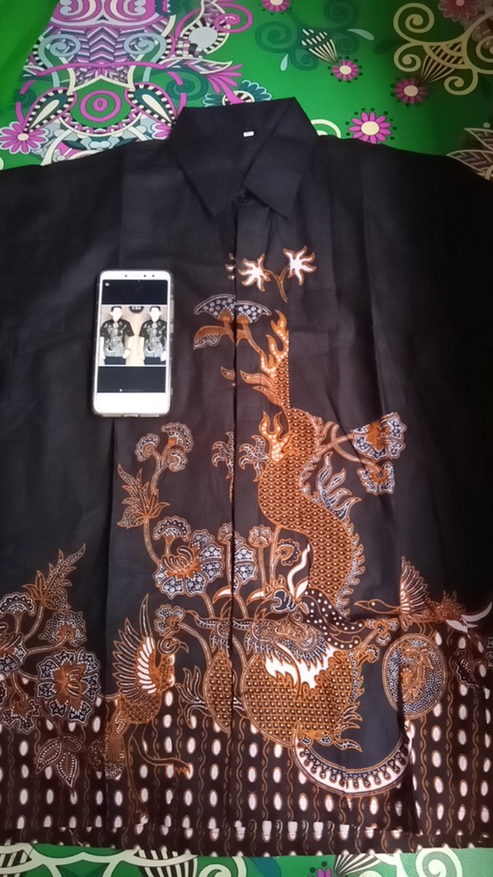 Risna Batik Hrb026 Kenongo Hem Kemeja Batik Pria Lengan Pendek Katun 