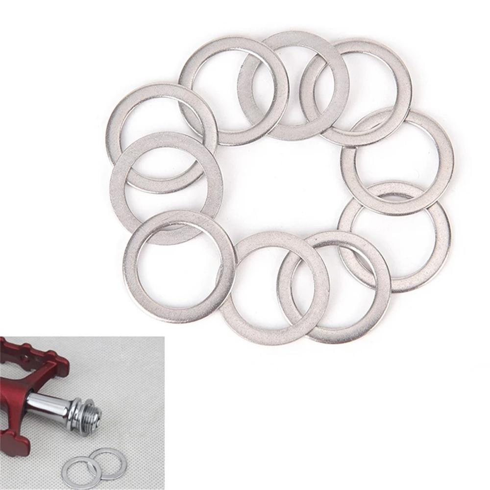 NICKOLAS1 Ring Washers Stainless Steel 10Pcs Spacer Engkol Sepeda Bagian MTB Bike Sepeda Pedal