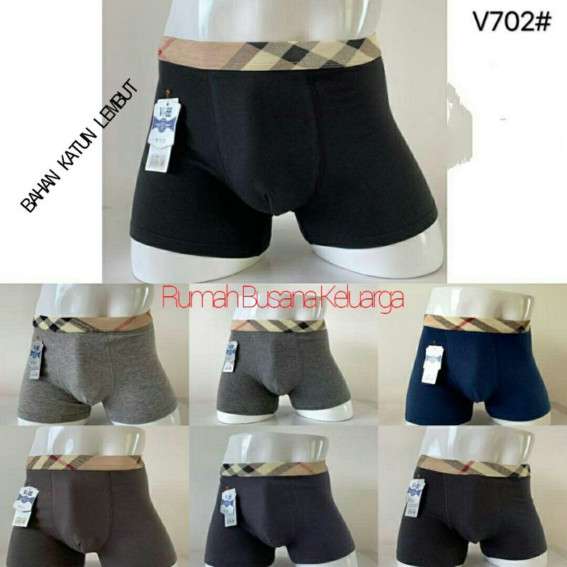 (3 Pcs, 6 Pcs) Celana Dalam Boxer Pria Seamless Vi&BB Bahan Rajut dan Katun Original Premium Murah