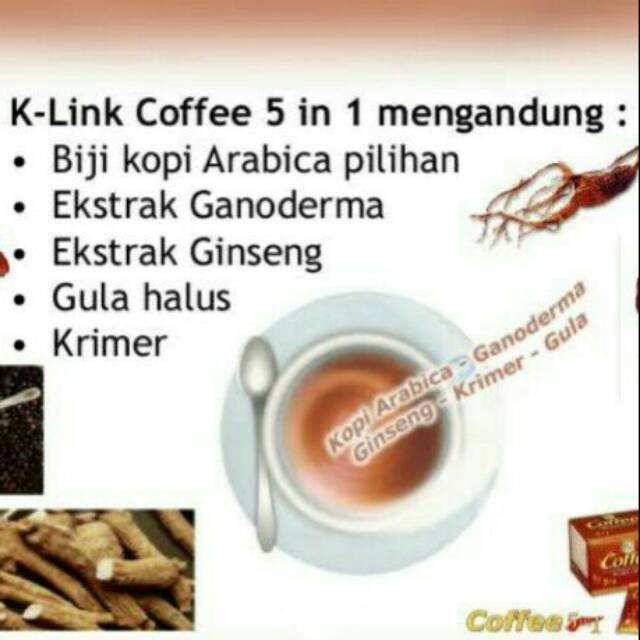 K-Link coffee 5in1. 1 box 20 sachet