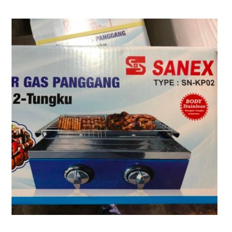 Sanex Kompor Gas Panggang 2 Tungku SN-KP02  / Gas Stove Grill + BBQ