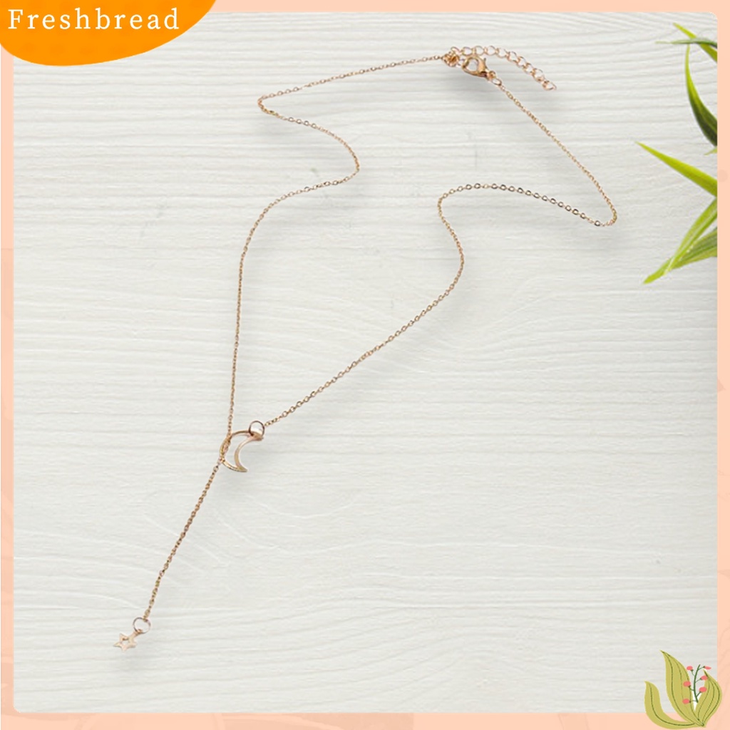 【Fresh】❀Women Fashion Moon Star Clavicle Chain Pendant Short Necklace Party Jewelry Gift