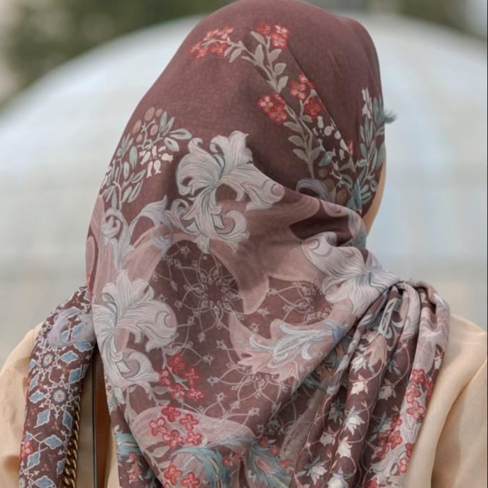 Buttonscarves Topkapi Voal Square Series in Pecan Ready Stock