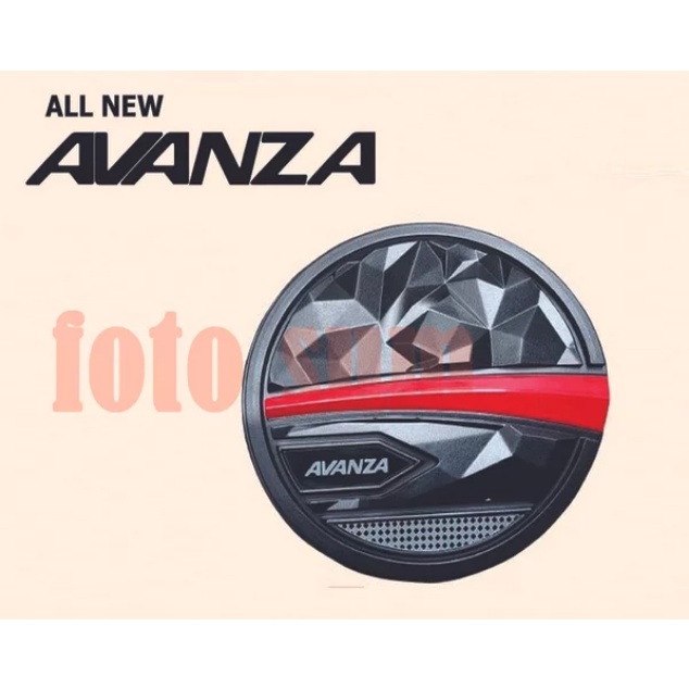 COVER TANGKI MOBIL AVANZA HITAM LIST MERAH 2022