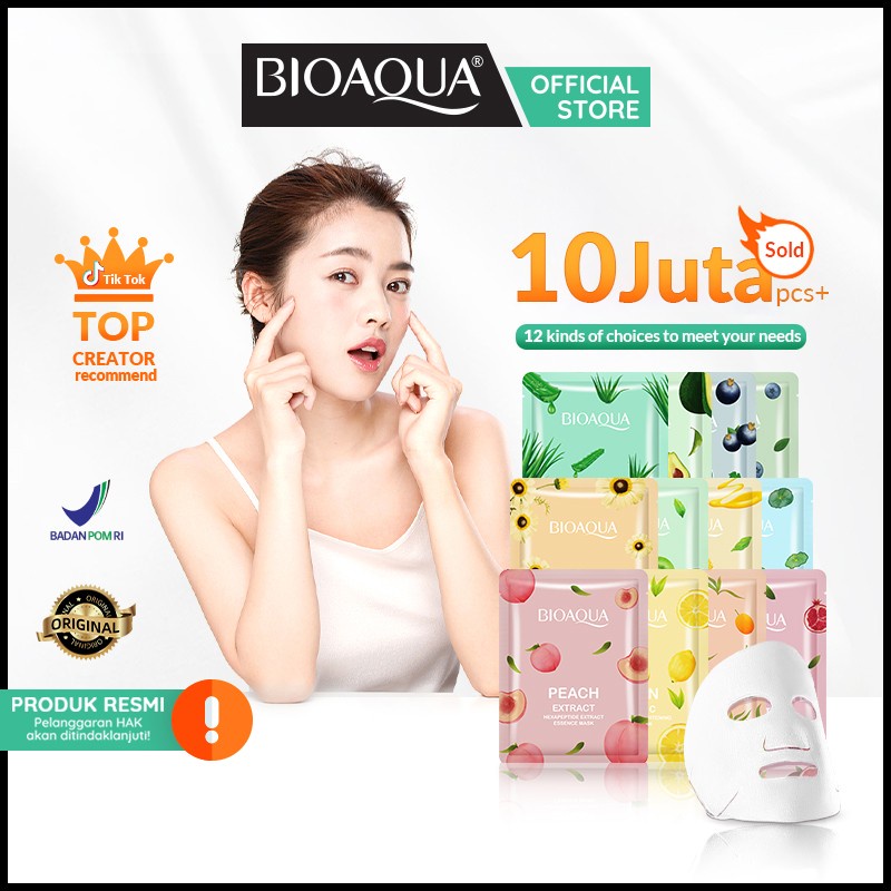 [BPOM] BIOAQUA BIO AQUA SHEET MASK 10X ESSENCE FACE MASK FLOWER SERIES ESSENCE MASK MASKER WAJAH