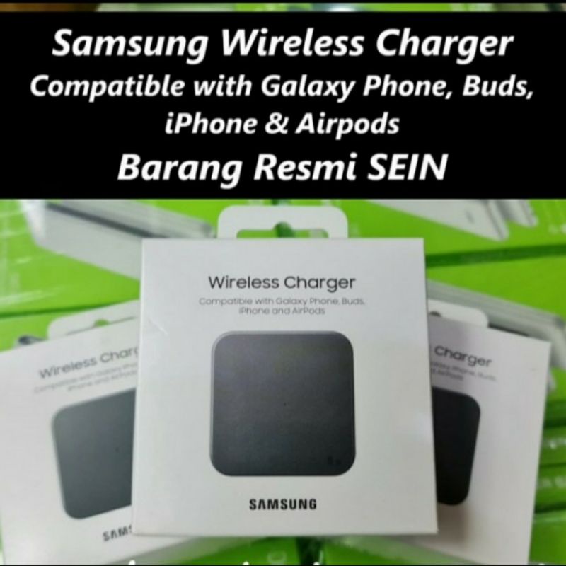 Samsung Wireless Charger Single 9W Charge 2021 Qi Iphone Airpod Hitam Original