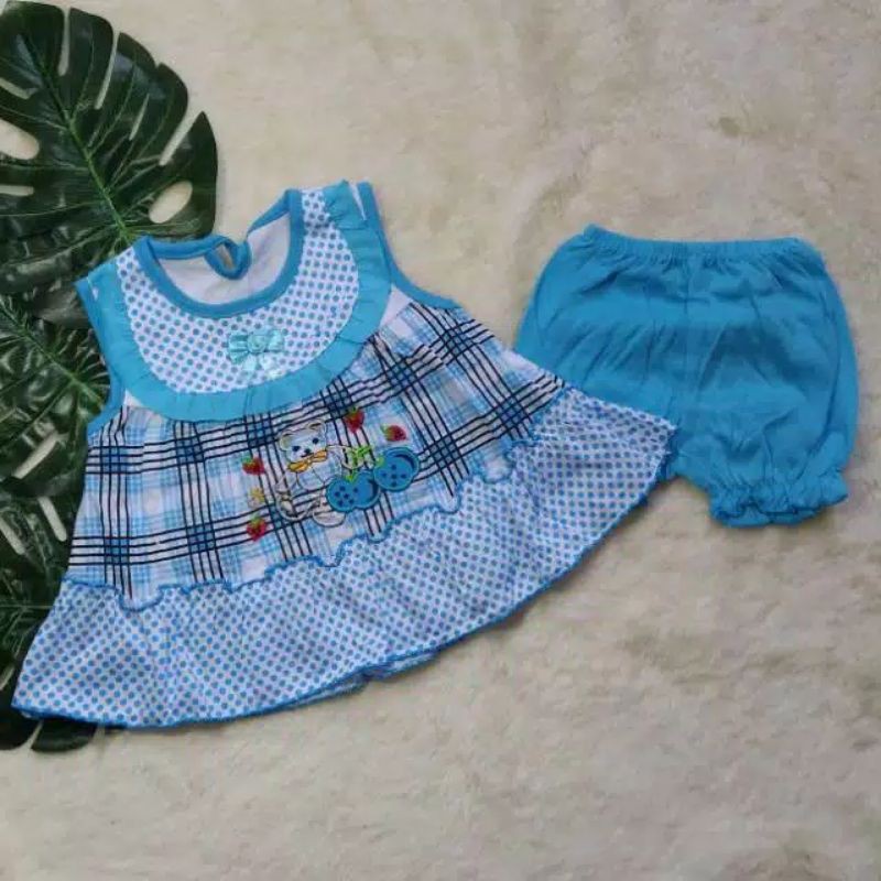 Ss#1003 Setelan Bayi 3-12bulan / Dress Baby bahan Kaus