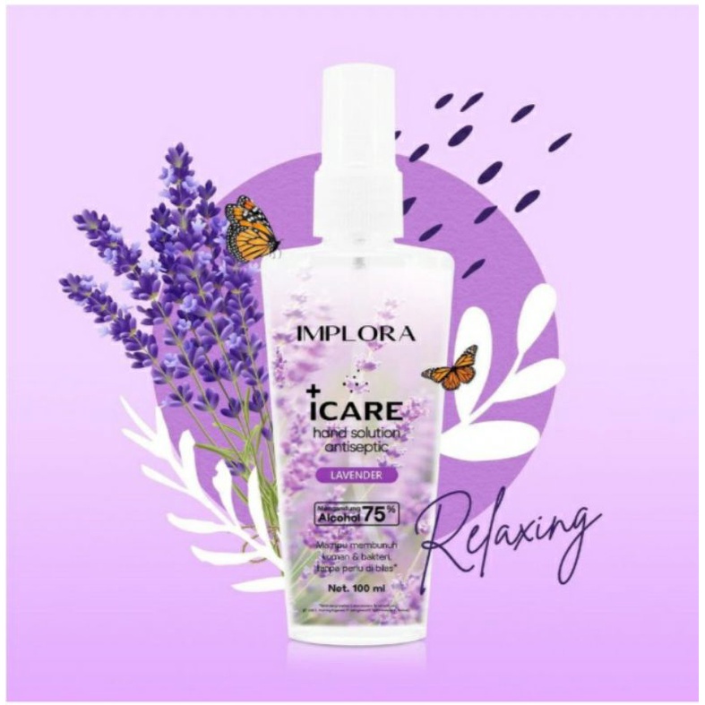 Implora Icare Hand Solution Antiseptic Spray LAVENDER 100ml (Sanitizer Cair)
