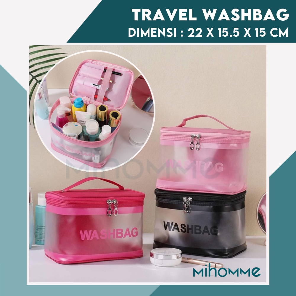 Tas Kosmetik Travel Pouch Organizer Washbag Tempat Make Up Zipper Ats