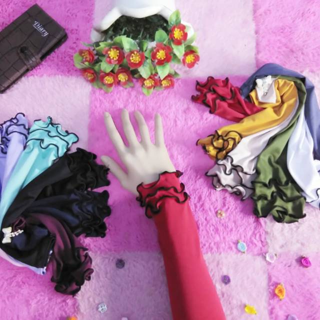 Manset Tangan Wanita manset panjang Curly Tri Line-1