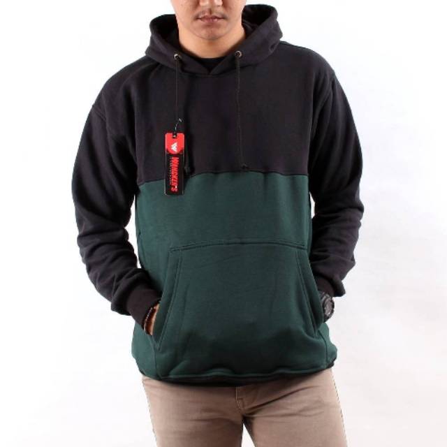 Sweater hoodie black green