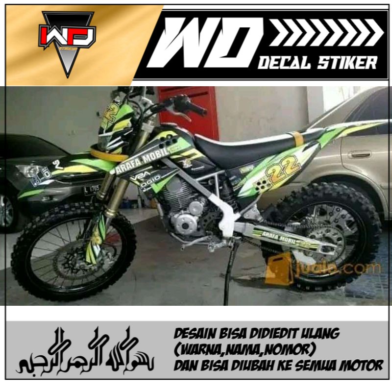 dekal sticker motor KLX lama motif hijau terbaru