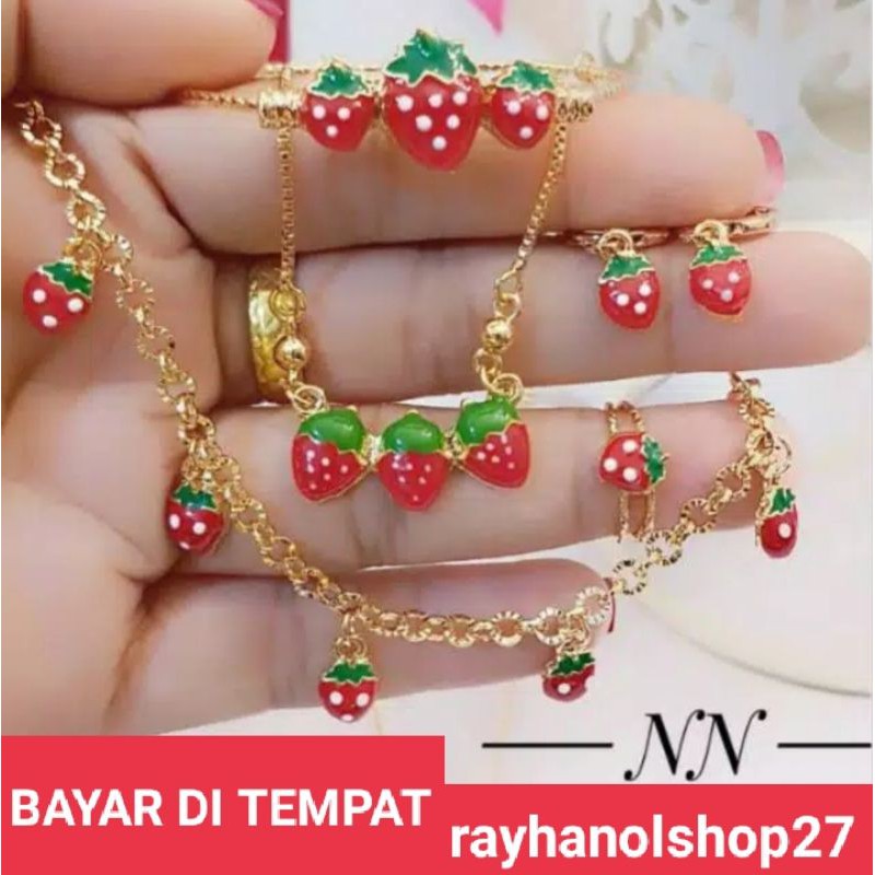 Perhiasan Xuping set anak anak lengkap bahan lapis emas 24k