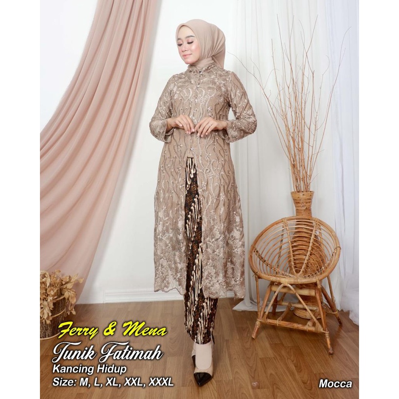 Ready kebaya tunik tulle //kebaya tunik belah//kebaqya tunik fatimah