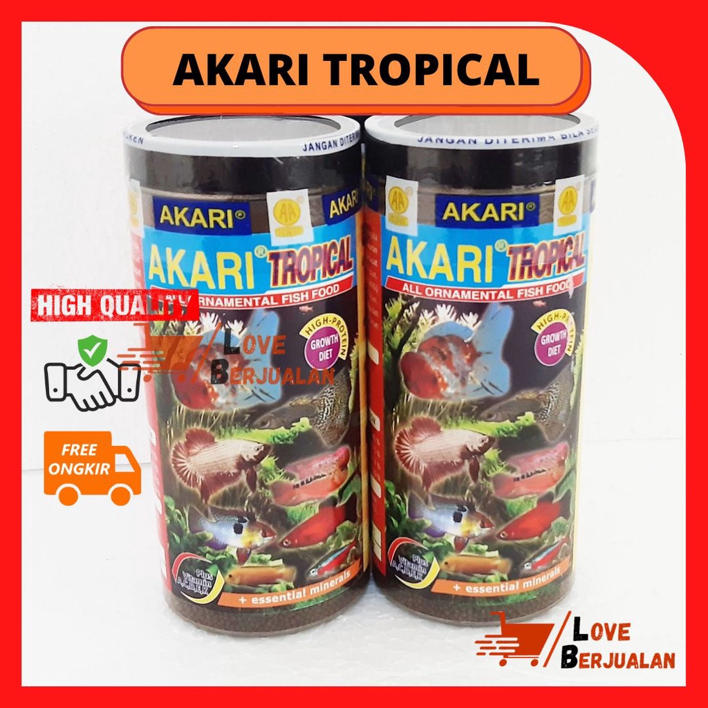 PELET MAKANAN PAKAN IKAN HIAS IKAN KECIL AKARI TROPICAL 100 gram