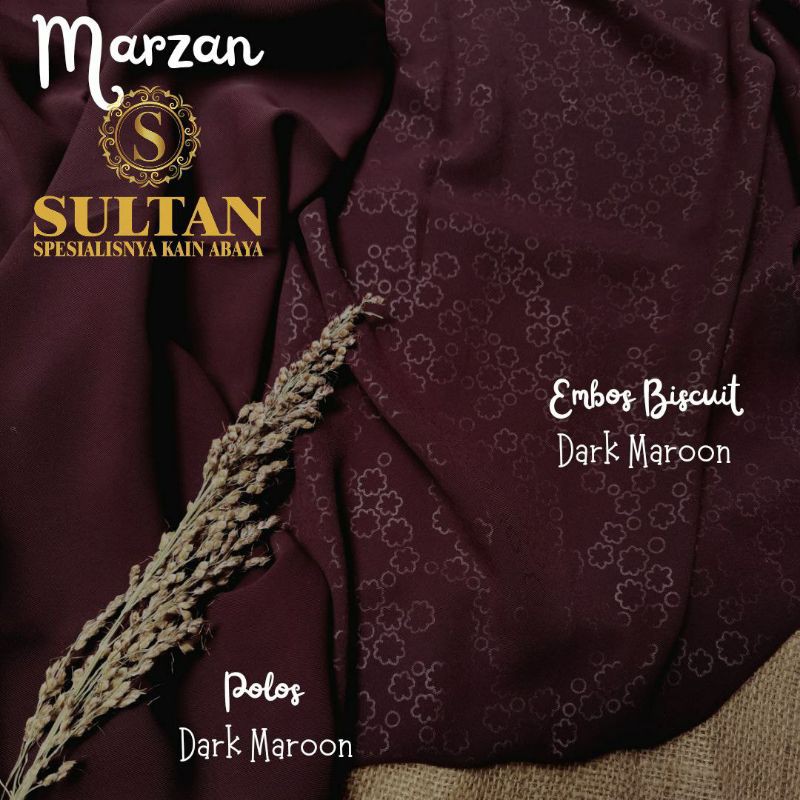 50CM EMBOS BISCUIT MARZAN ANTI UV DARK MAROON KAIN SULTAN