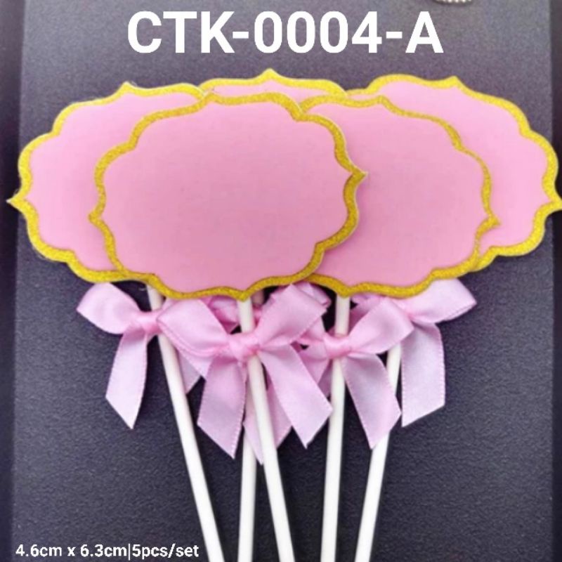 cake topper kertas papan tulis isi 5 pcs