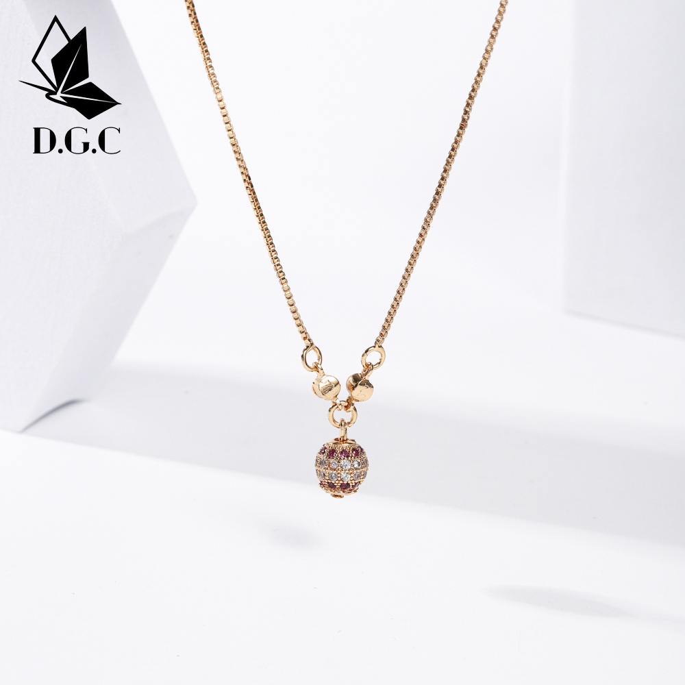 ✅COD✨Kalung Korea Titanium Fashion Bola Liontin Aksesoris Kalung Hijab Wanita Perhiasan Emas D103