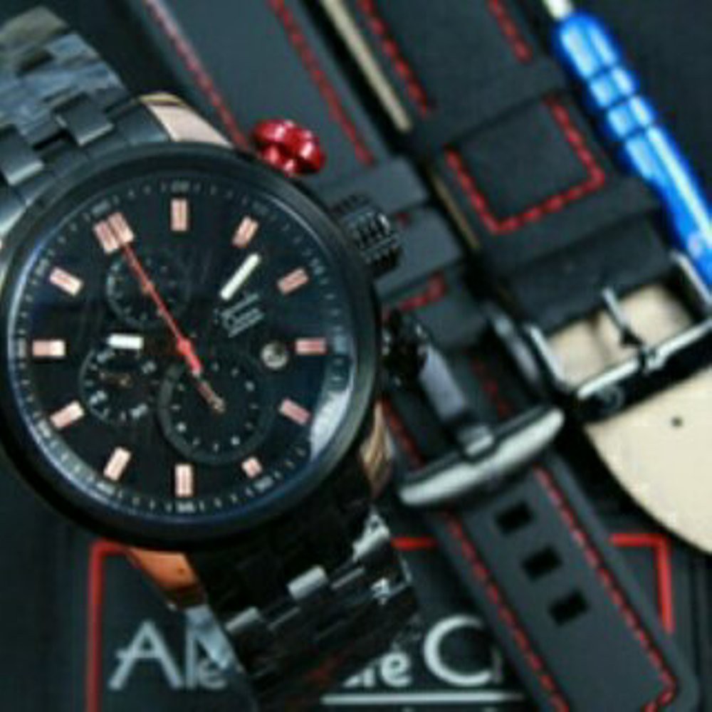 JAM TANGAN PRIA ALEXANDRE CHRISTIE AC 6143 PAKET 2 TALI