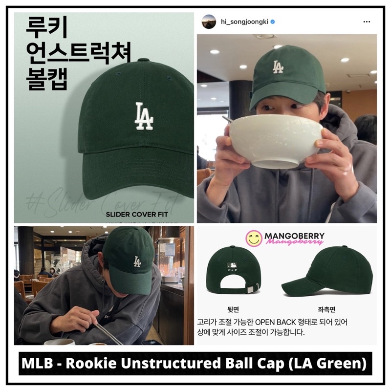 MLB - Rookie Unstructured Ball Cap LA Dodgers green (Song Joong Ki cap)