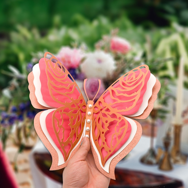 Stiker Dinding Decal Desain Butterfly 3D Glitter Untuk Ruang Kelas Anak