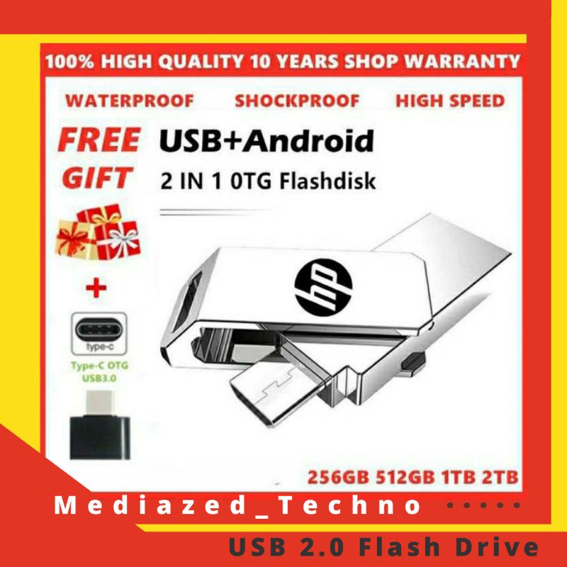 Flashdisk HP USB OTG 256 Gb/512 Gb/1 Tb/2 Tb U Disk Pen Drive