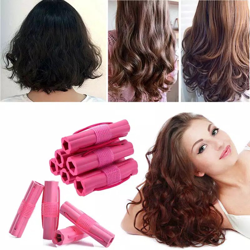 TBI Alat Pengeriting Rambut DIY 6pcs Soft Spons Hair Curler Roller Velcro