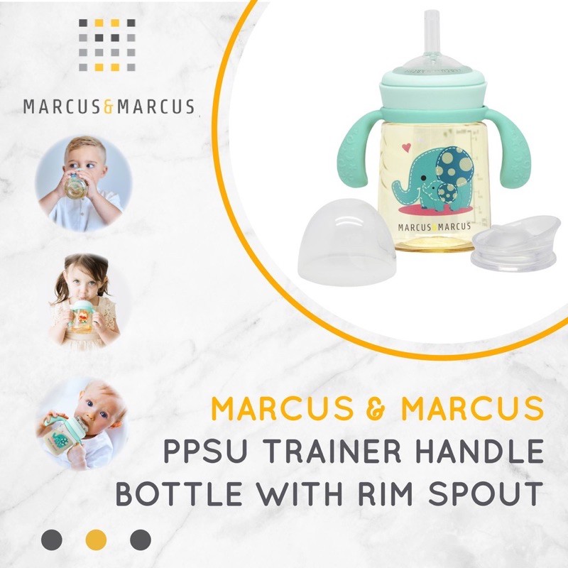 Marcus&amp;Marcus PPSU Straw Trainer Bottle with Soft Silicone Handle