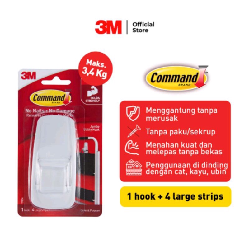 3M COMMAND JUMBO 17004/GANTUNGAN 3M JUMBO HOOK BERPEREKAT 17004