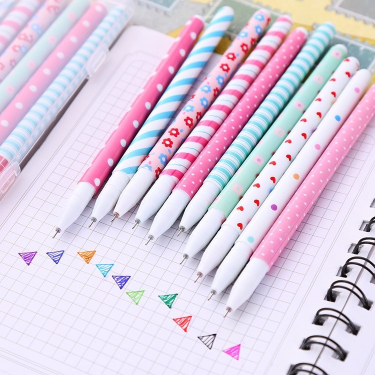 10pcs / Set Pulpen Gel Warna-Warni Gaya Korea Untuk Stationery