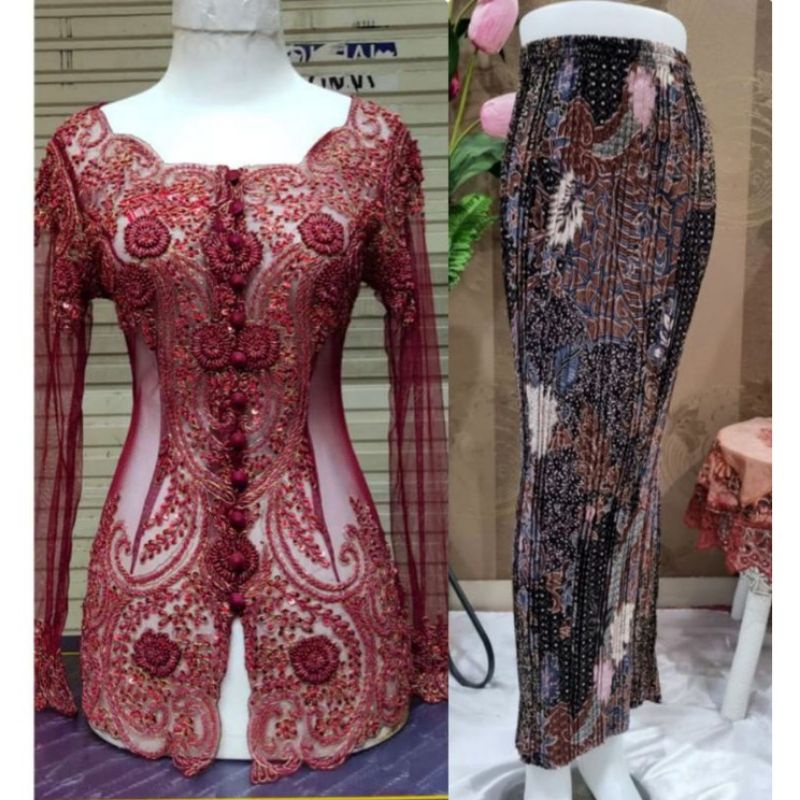 Setelan kebaya payet sabrina//set kebaya akad//kebaya wisuda//kebaya payet modern//kebaya payet