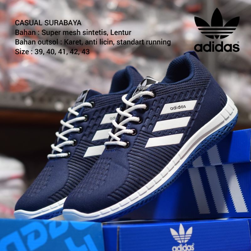 BIRU NAVY @ Sepatu Sport Adidas Neo Running Joging Sepatu Santai