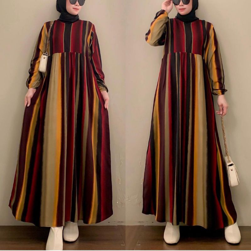 Baju Gamis Midi Pesta Big Size Muslim Polos Wanita Harian Tebal Lembut Kekinian Terbaru 2022 Kaos Kn