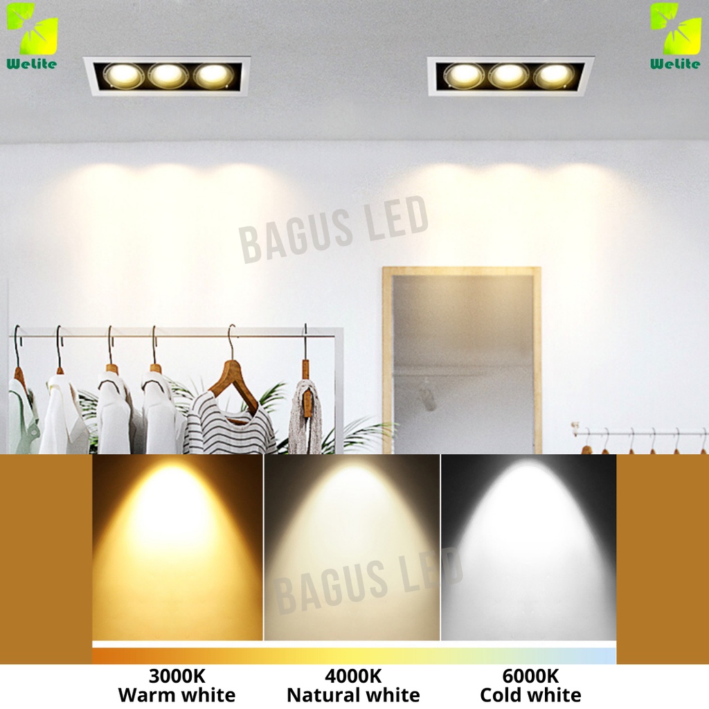 Lampu Sorot Halospot LED Spotlight Grill Light 5W 10W 1 Mata 2 Mata 3 Mata