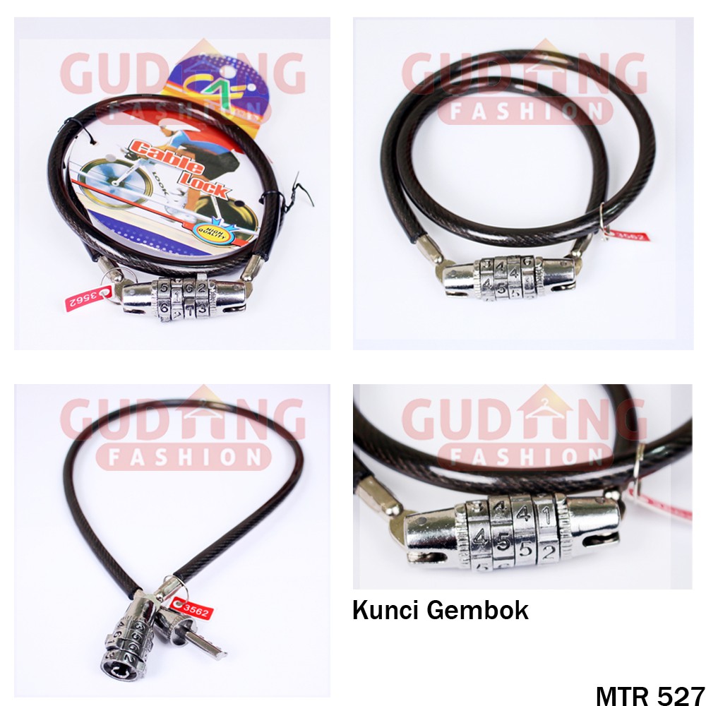 Gembok Helm Multifungsi, Bisa untuk Motor dan Sepeda dengan Kunci Pengaman Kode - MTR (COMB)