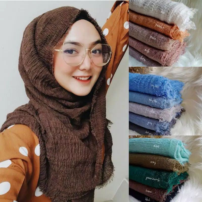 Jilbab Pashmina Instan Arabian Shawl Original Hijab Premium Hijab Import Jilbab Import Shawl Crinkle