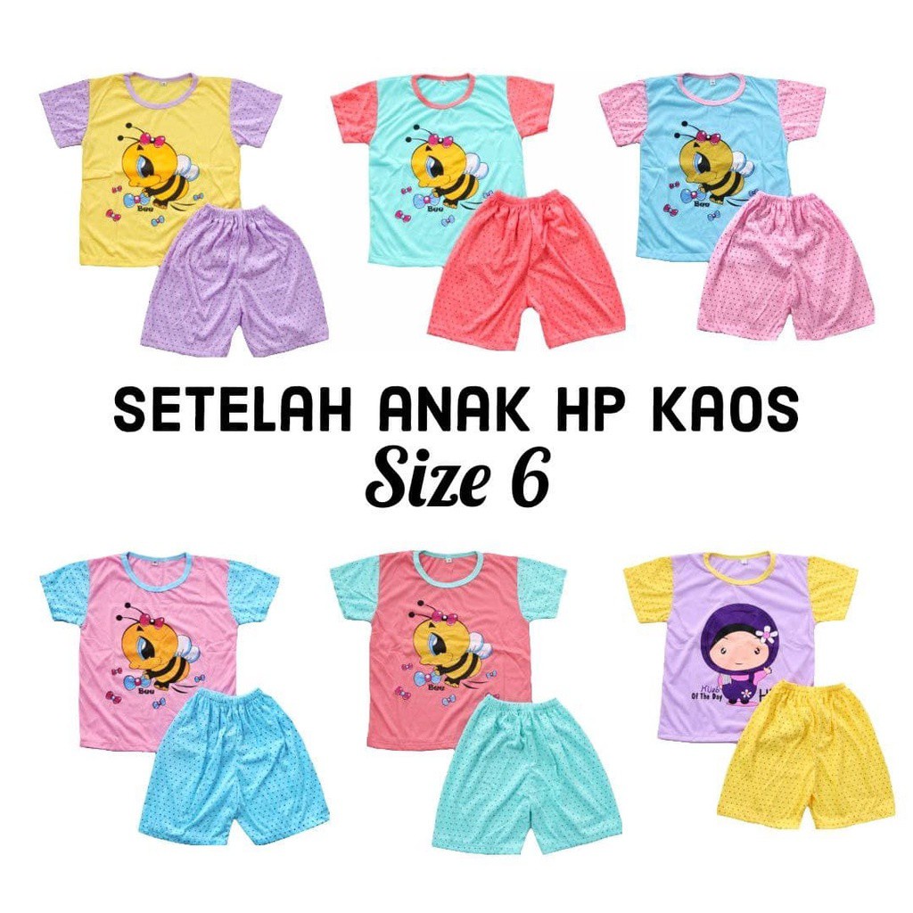 IZANY Set Kaos Anak Hotpant 3/4 Size 6