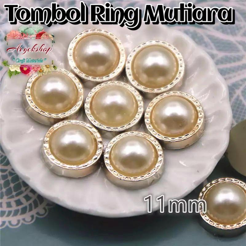 Bahan Tombol Pearl 11mm isi 10pcs Tombol tengah Tasbih digital blink