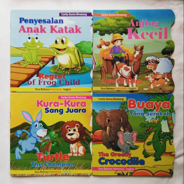 Buku Cerita Anak Bilingual Dua Bahasa Fabel Dunia Binatang