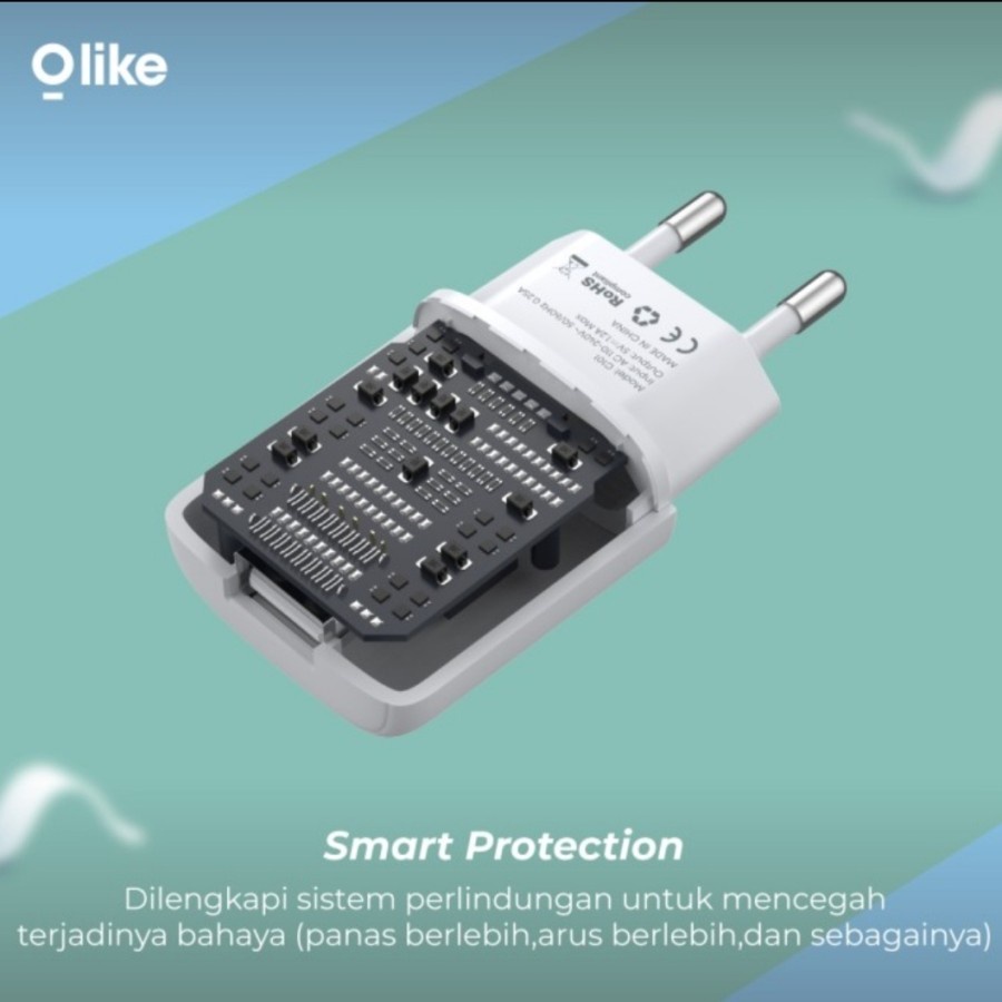 Olike Wall Charger Kepala Adaptor C101 Smart Protection 5V 1.2A