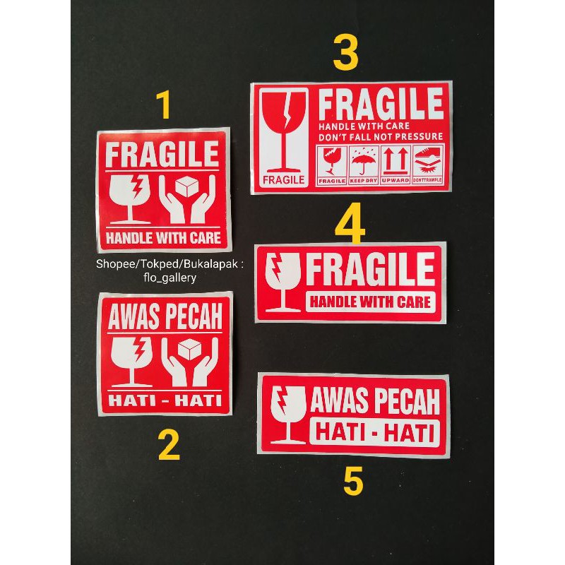 

( 1pcs) Stiker Fragile / Stiker Awas Pecah / Stiker Unboxing / Stiker Video Unboxing