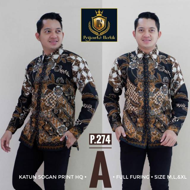 Kemeja Batik Lengan Panjang Pria Terbaru P274