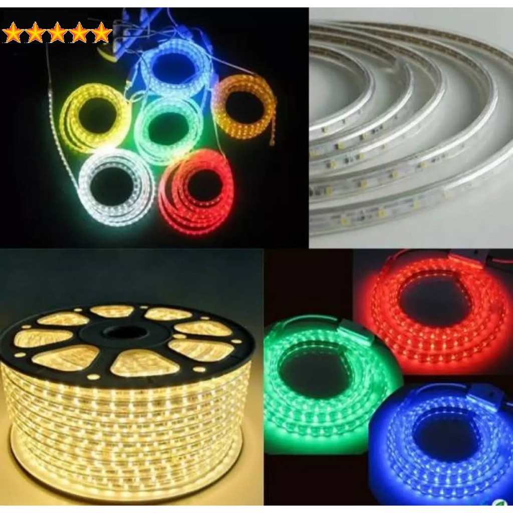 LAMPU LED STRIP SELANG 5050 SMD AC 220V (1M-100M)OUTDOOR AND INDOOR