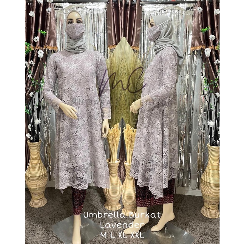 Setelan Kebaya Tunik Brokat / Longcape Brukat / Semi Gamis Umbrella Aneka Pilihan Warna