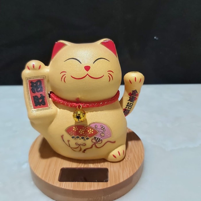 Mars_venus -  Maneki Neko Keramik , Lucky Cat Jepang Emas . Kucing Mini - Banner