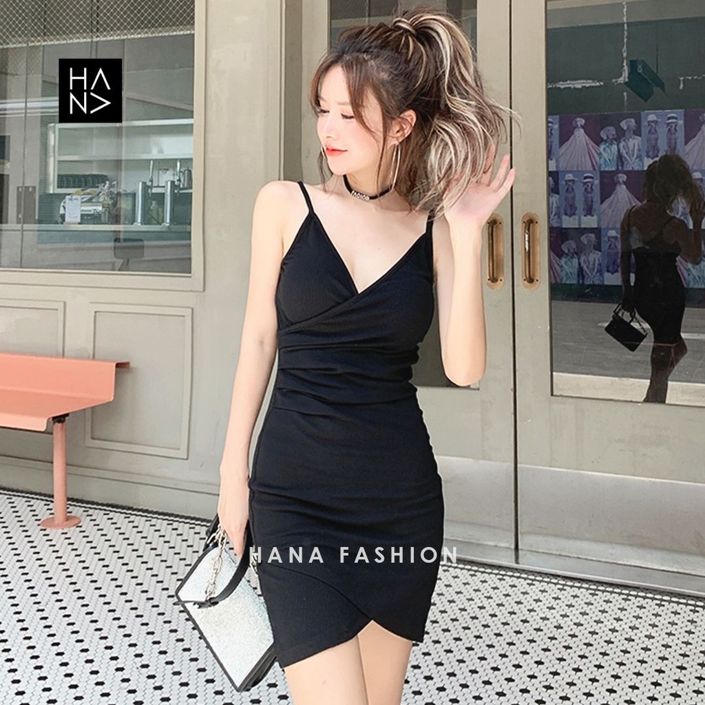 HanaFashion JKT - Evalia Mini Dress HItam Pesta Wanita - TT016