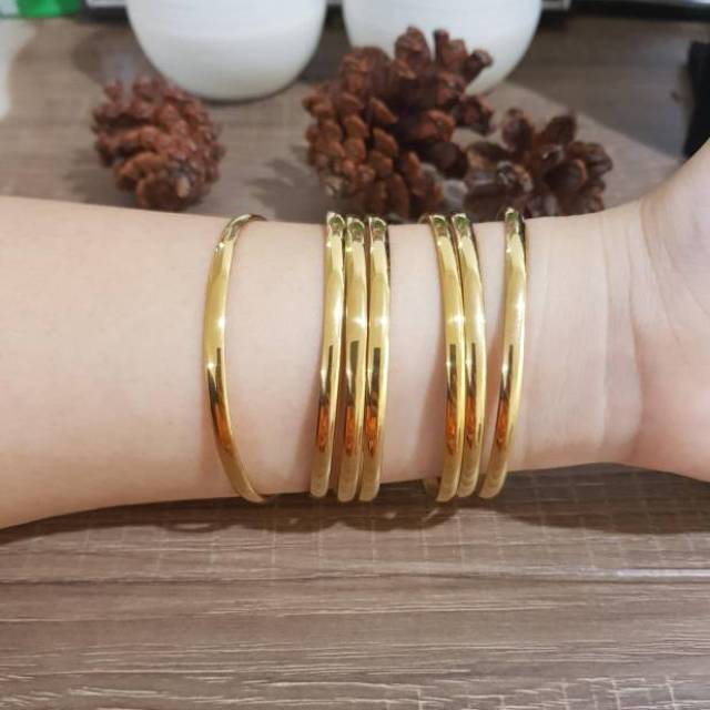 Grosir (SSC) Gelang Keroncong Titanium Besar Polos isi 7 pcs KECIL - JUMBO Premium Termurah