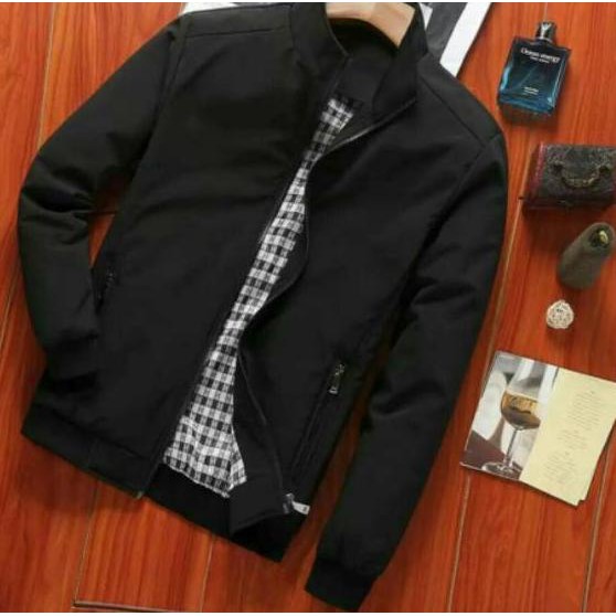 LQB Fashion pria Jaket Harington waterproof anti air bahan taslan mayer untuk cuaca dingin dan outdo