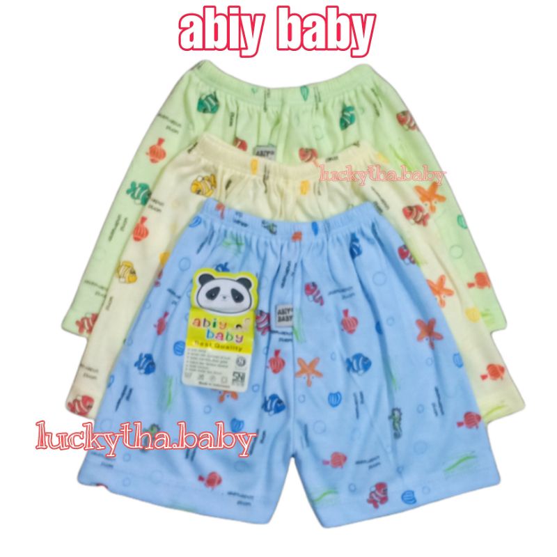 3pcs-abiy baby celana pendek anak 0-3 tahun berkualitas sni/ celana pendek bayi / celana pendek abiy baby putih &amp; warna